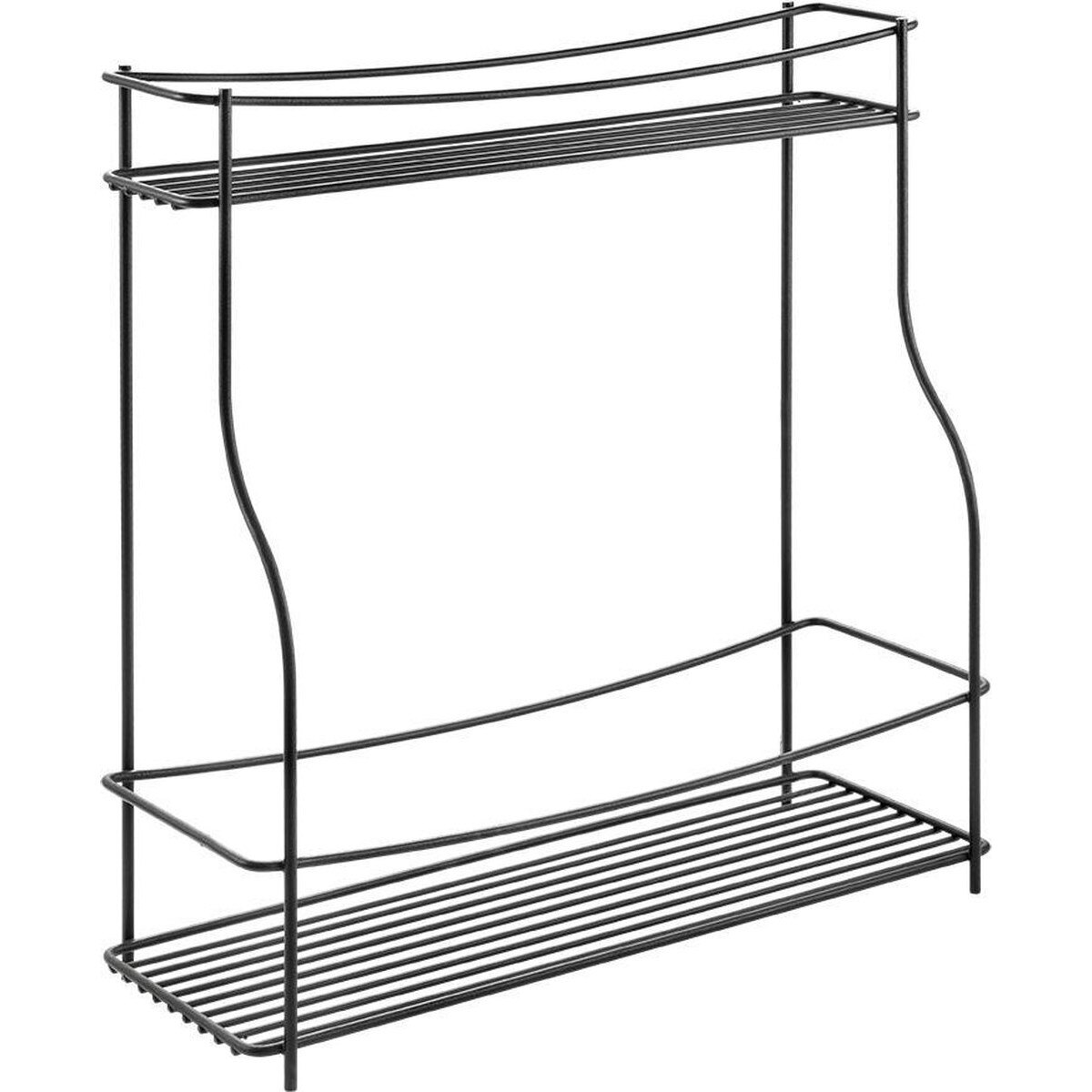 Suport pentru condimente cu 2 niveluri, negru, 35x12x37 cm
